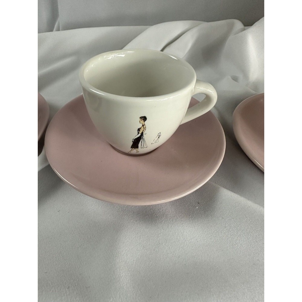 Ooh La La Espresso Cups And Saucers Set Of 4 ROSANNA French Style Retro Style - Picture 3 of 16